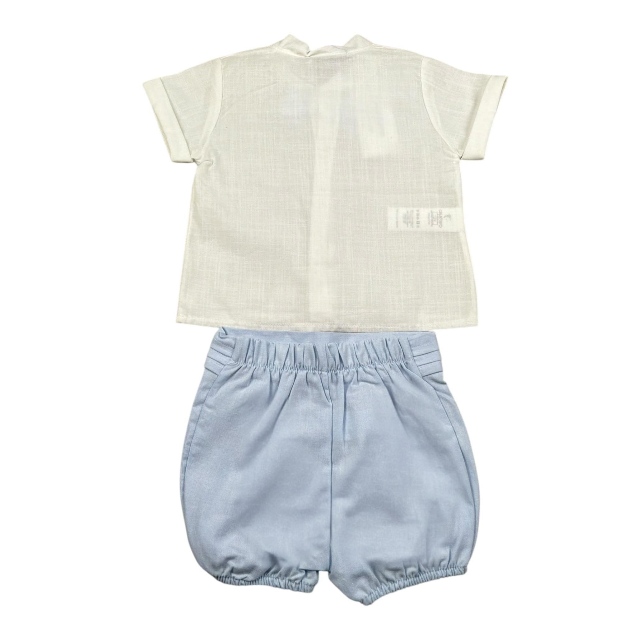 Calamaro Completo 2 Pezzi Camicia-Bermuda Bicolore per Neonato 17972N BIANCO/AZZURRO CALAMARO 