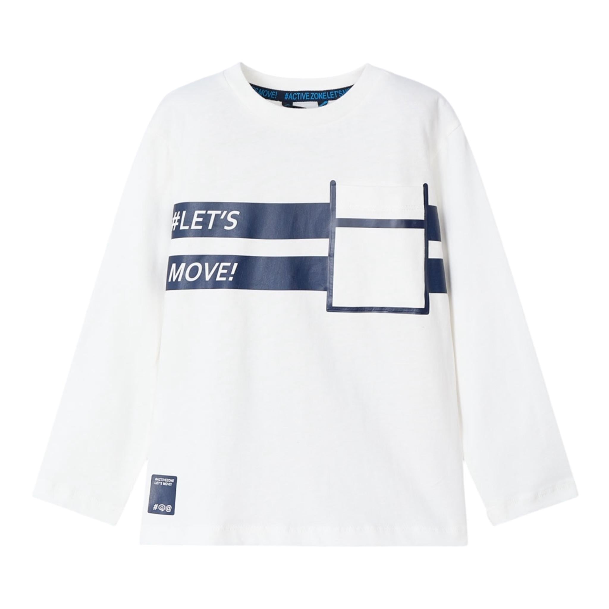 MAYORAL shirt girocollo tinta unita con stampa in contrasto Bianco per Bambino 4058 BIANCO MAYORAL 