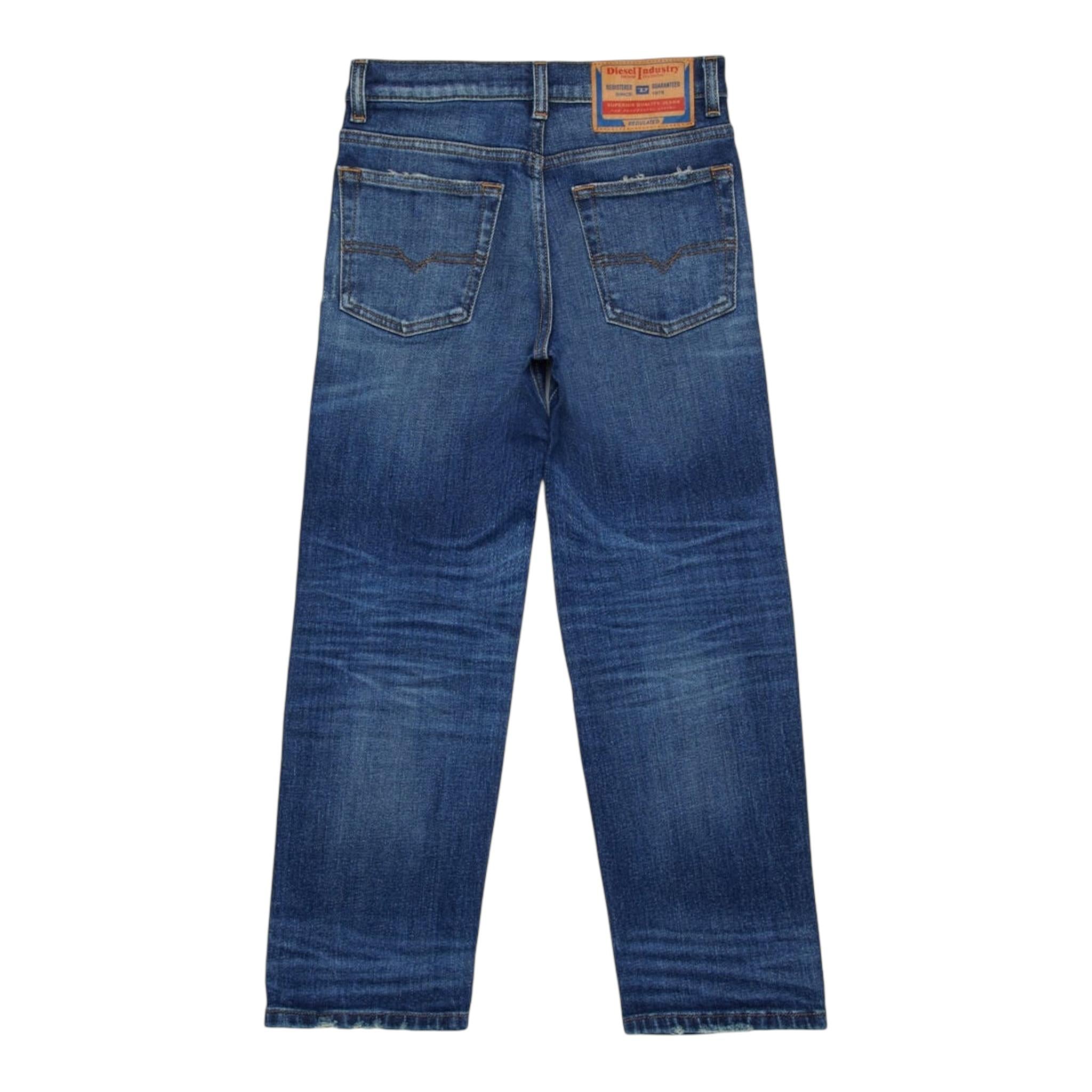 Diesel Jeans Tinta Unita con Girovita Regolabile per Bambina J01923X BLU DIESEL 