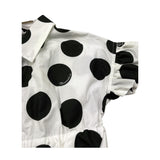 Monnalisa Abito Mezza Manica Tinta Unita con Stampa Pois per Bambina 11A910 BIANCO MONNALISA 