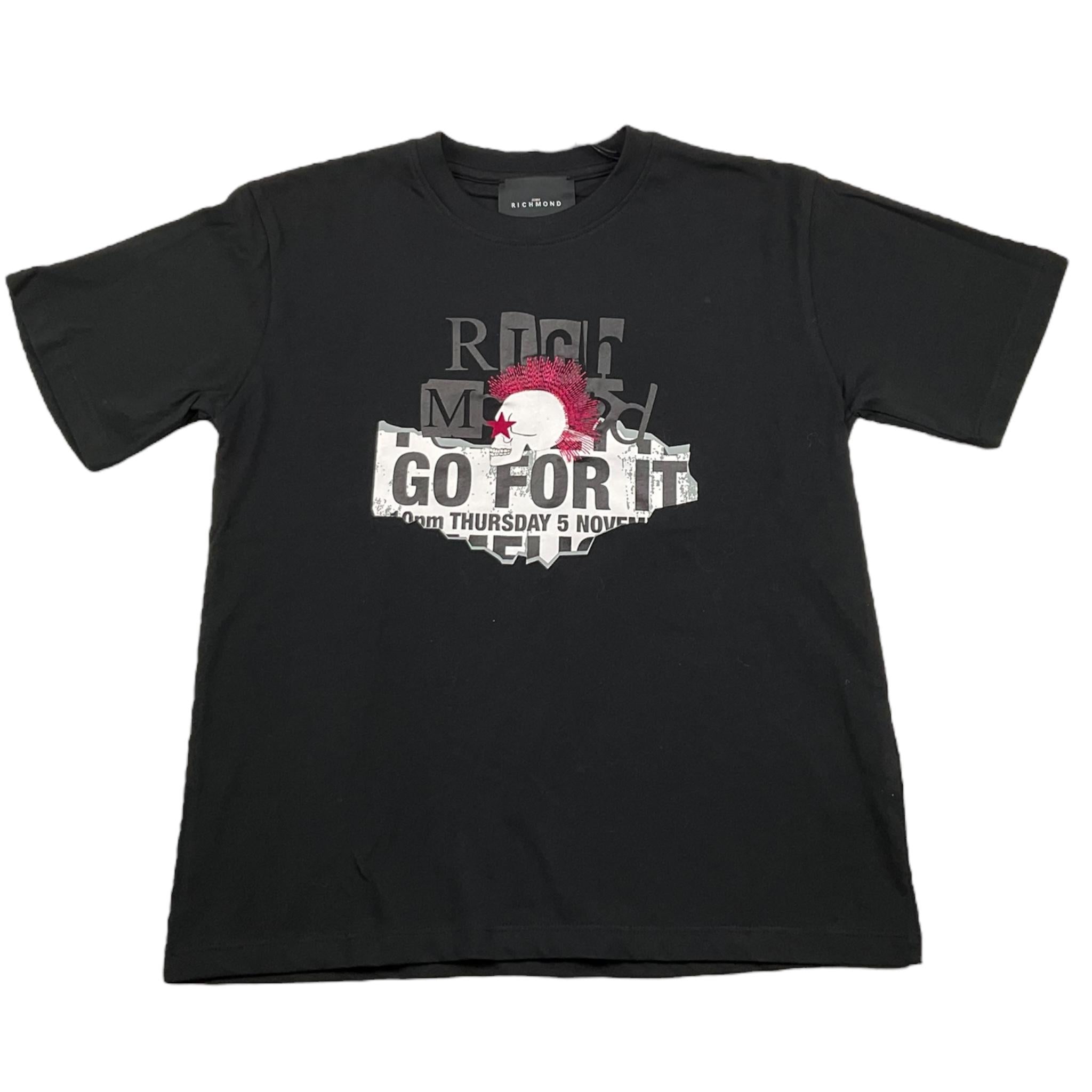 JOHN RICHMOND t-shirt girocollo tinta unita con stampa in contrasto Nero per Bambina RGA25118TS NERO JOHN RICHMOND 