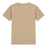 Guess T-Shirt Girocollo Tinta Unita con Stampa Logo per Bambino L4YI47J1314 BEIGE GUESS 