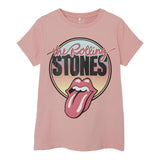 Name.It T-Shirt Girocollo Tinta Unita Con Stampa In Contrasto Rosa Per Bambina