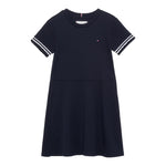 Tommy Hilfiger Abito Mezza Manica Tinta Unita con Stampa per Bambina KG0KG07784 BLU TOMMY HILFIGER 