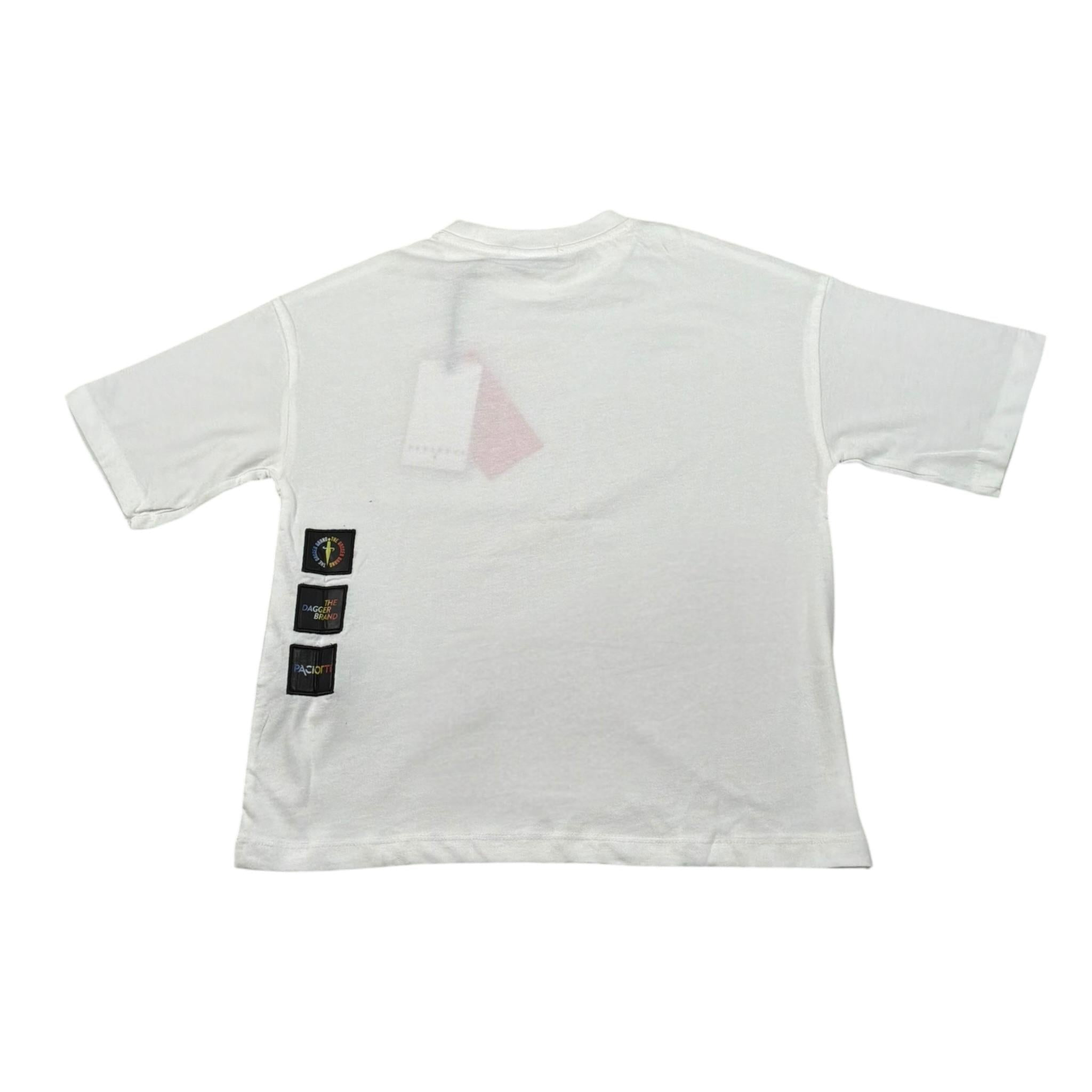 Cesare Paciotti T-Shirt Girocollo tinta unita con Stampa Bianco per Bambino TSP5102J BIANCO CESARE PACIOTTI 