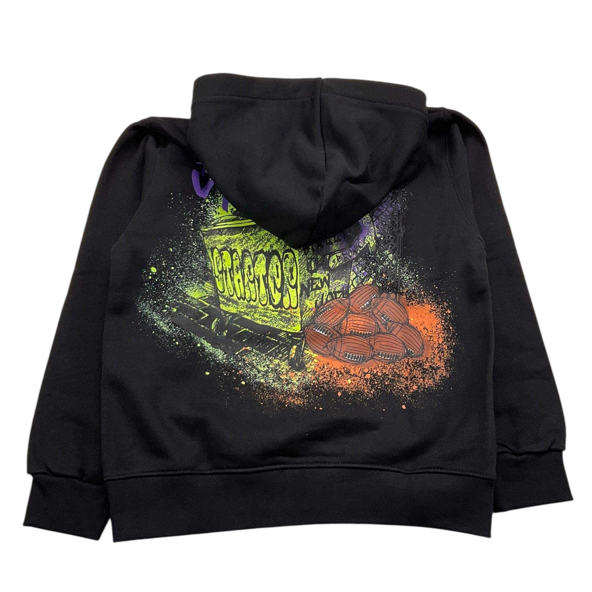 STARTER felpa con cappuccio tinta unita con stampa in contrasto Nero per Bambino 1309UBST NERO STARTER 