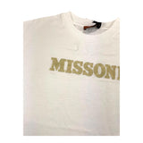Missoni T-Shirt Girocollo Tinta Unita Con Stampa Logo Bianco Per Bambina