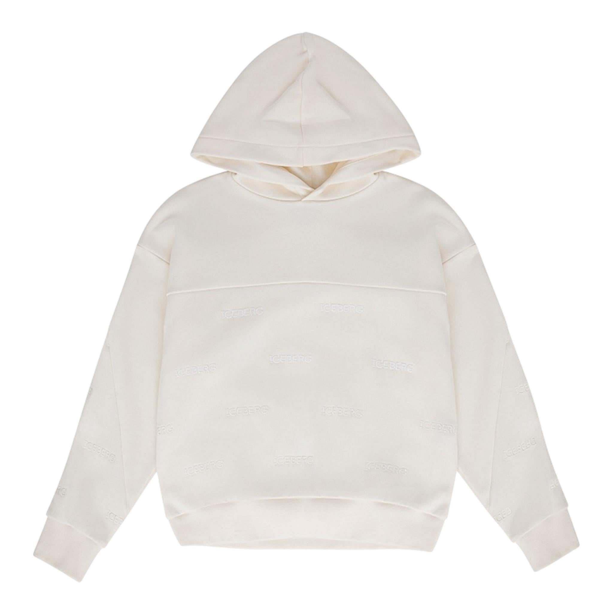 Iceberg Felpa Tinta Unita con Cappuccio per Bambino MFICE5110JX BIANCO ICEBERG 