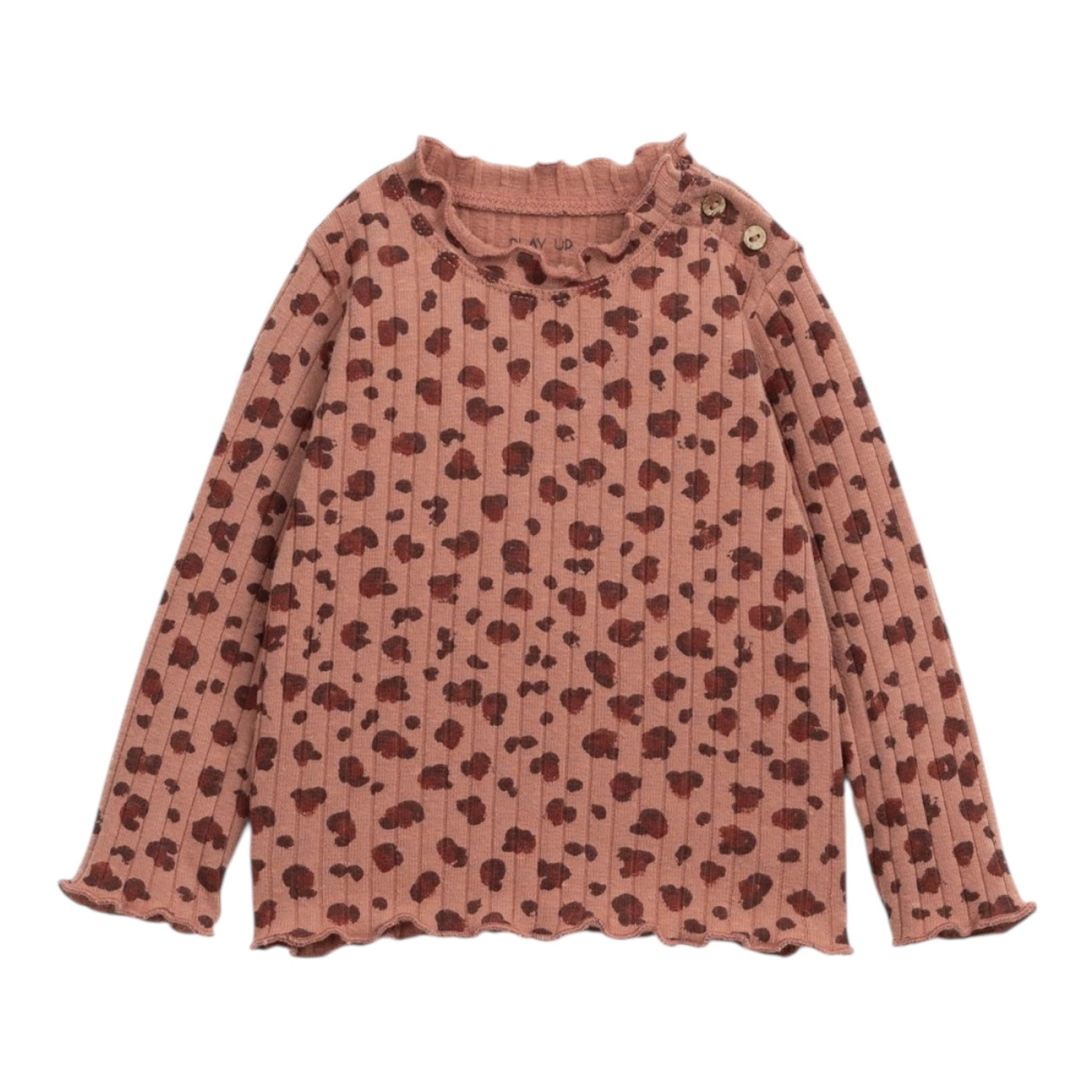 PLAY UP shirt tinta unita con fantasia maculata Terra per Bambina PA022AP11005 TERRA PLAY UP 