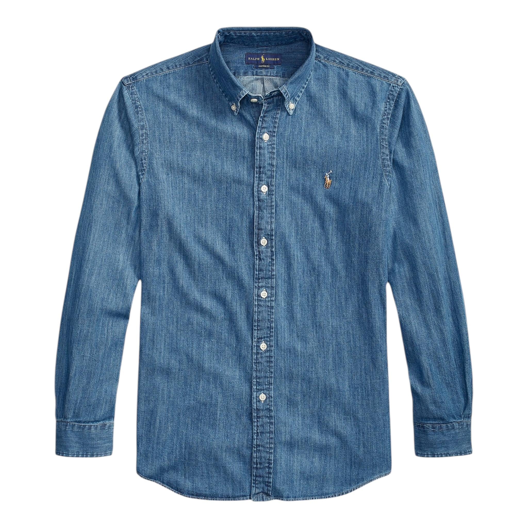 Ralph Lauren Camicia Manica Lunga In Denim per Bambino 323713843001 BLU RALPH LAUREN 