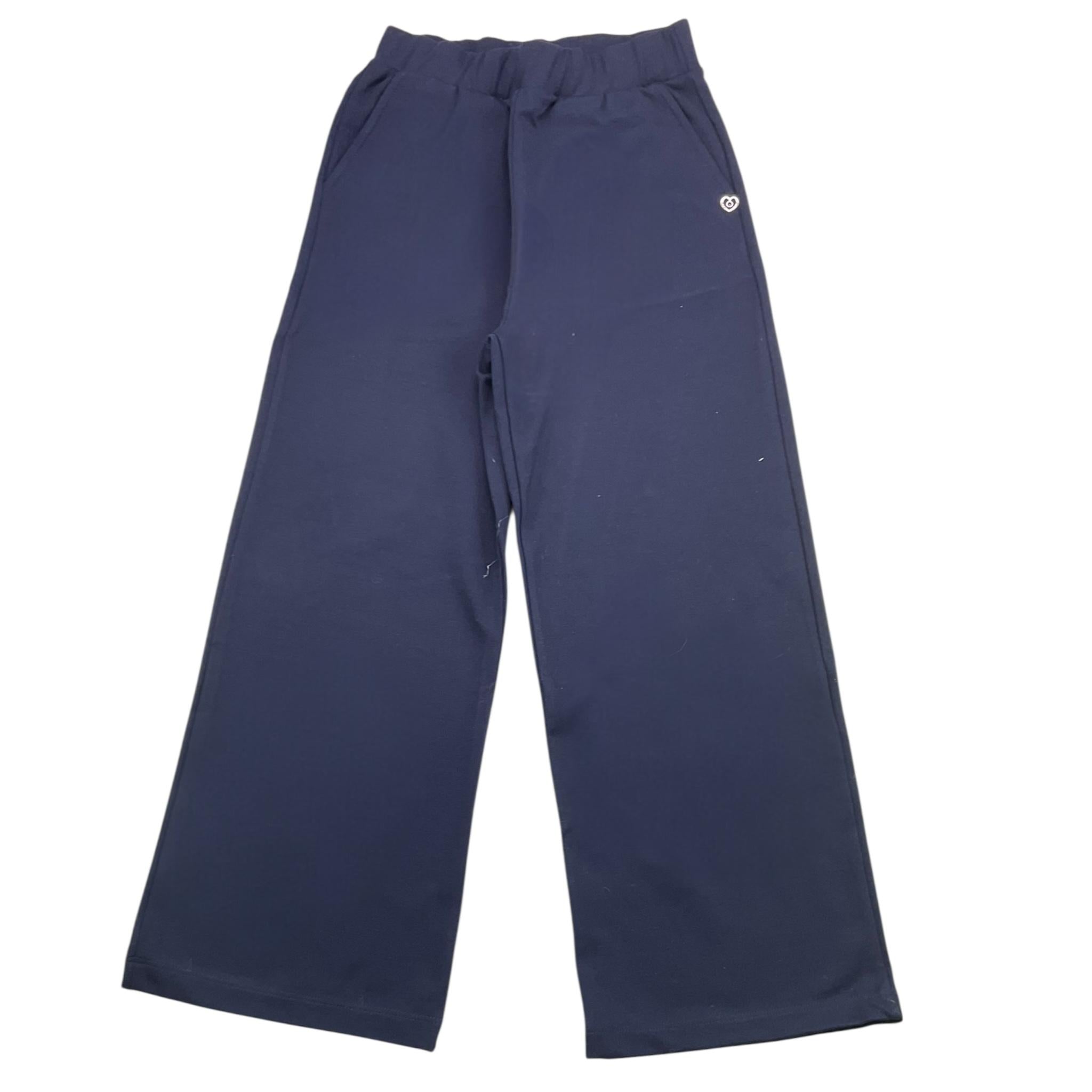 PLEASE pantalone tinta unita modello a palazzo Blu per Bambina FJ03172G66 BLU PLEASE 