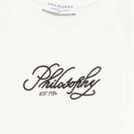 Philosophy T-Shirt Girocollo Tinta Unita con Stampa per Bambina I1E617 PANNA PHILOSOPHY 