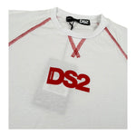 Dropseason2 T-Shirt Girocollo Tinta Unita con Stampa per Bambino SS25K051 BIANCO DROPSEASON2 