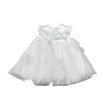 Le Bebe' Abito Cerimonia tinta unita con Tulle Bianco per Neonata LBG5201 BIANCO LE BEBE' 