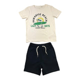 Name.It Completo 2 Pezi T-Shirt-Bermuda Bicolore Bianco/Blu Per Bambino
