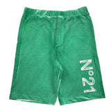 N°21 Bermuda In Felpa Tinta Unita Con Stampa Logo Verde Per Bambino