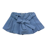 M+E' Short Tinta Unita con Cinturino Azzurro per Neonata