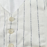 Please Gilet Tinta Unita con Fantasia A Righe per Bambino JH02131B73J BIANCO PLEASE 