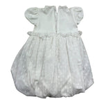 Le Bebe Abito Mezza Manica Tinta Unita con Tulle per Neonata LBG0576 BIANCO LE BEBE 