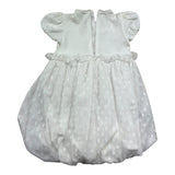 Le Bebe Abito Mezza Manica Tinta Unita con Tulle per Neonata LBG0576 BIANCO LE BEBE 