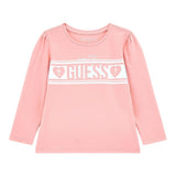 GUESS shirt girocollo tinta unita con logo Rosa per Bambina K4YI24K6YW4 ROSA GUESS 