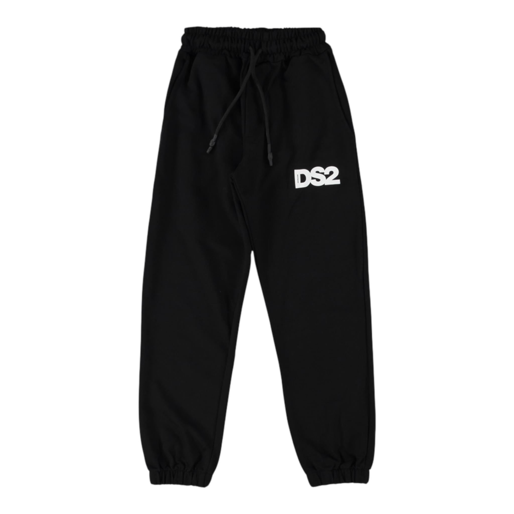 Dropseason2 Pantalone Tuta Tinta Unita con Stampa per Bambino SS25K027 NERO DROPSEASON2 