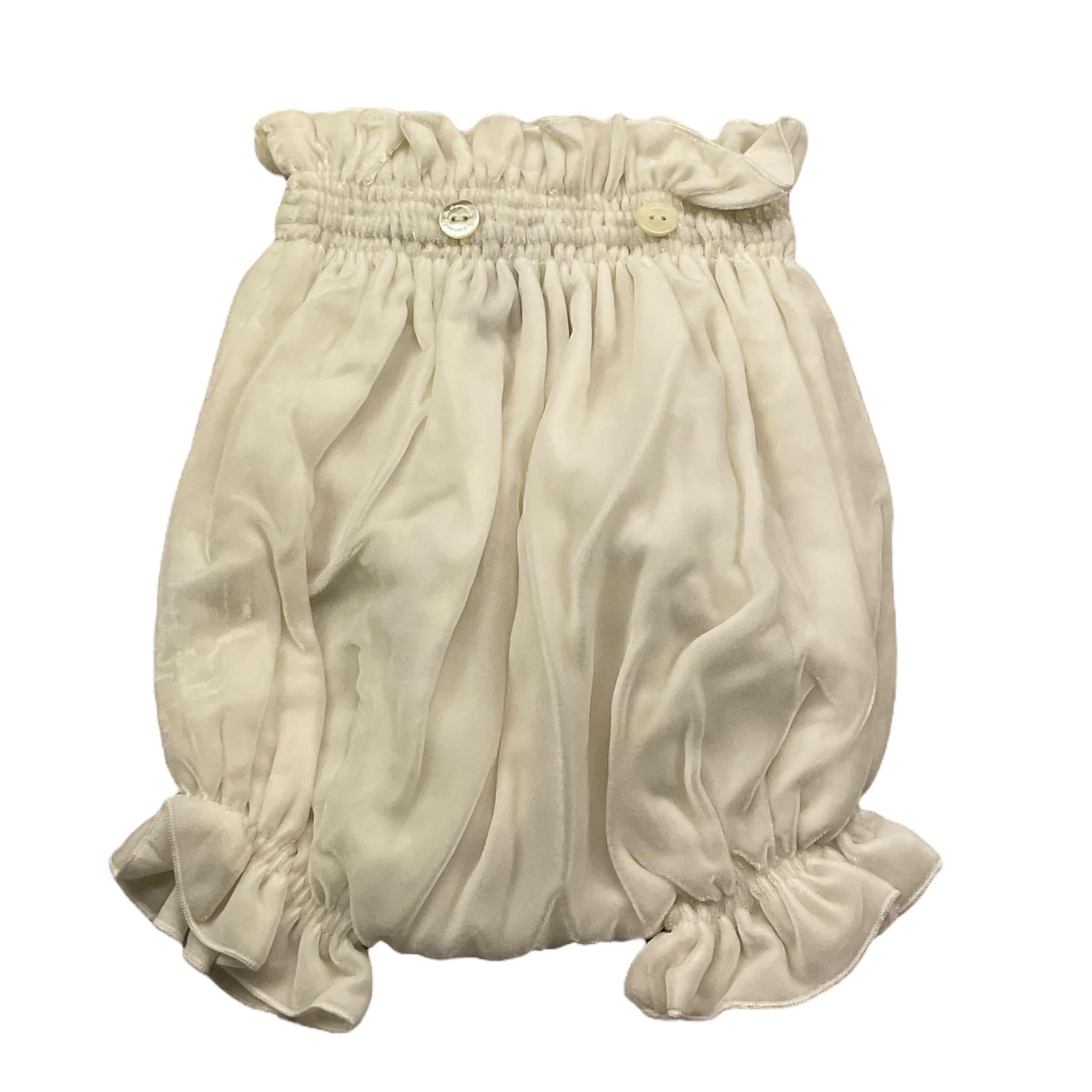 LA STUPENDERIA culotte tinta unita in ciniglia Bianco per Neonata CBCU52 BIANCO LA STUPENDERIA 