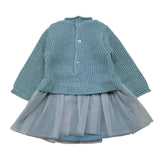 MAYORAL abito tinta unita con tulle Azzurro per Neonata 28111 AZZURRO MAYORAL 