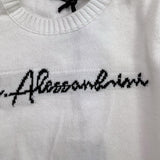 DANIELE ALESSANDRINI maglia girocollo tinta unita con stampa Bianco per Neonato 1291W00040 BIANCO DANIELE ALESSANDRINI 