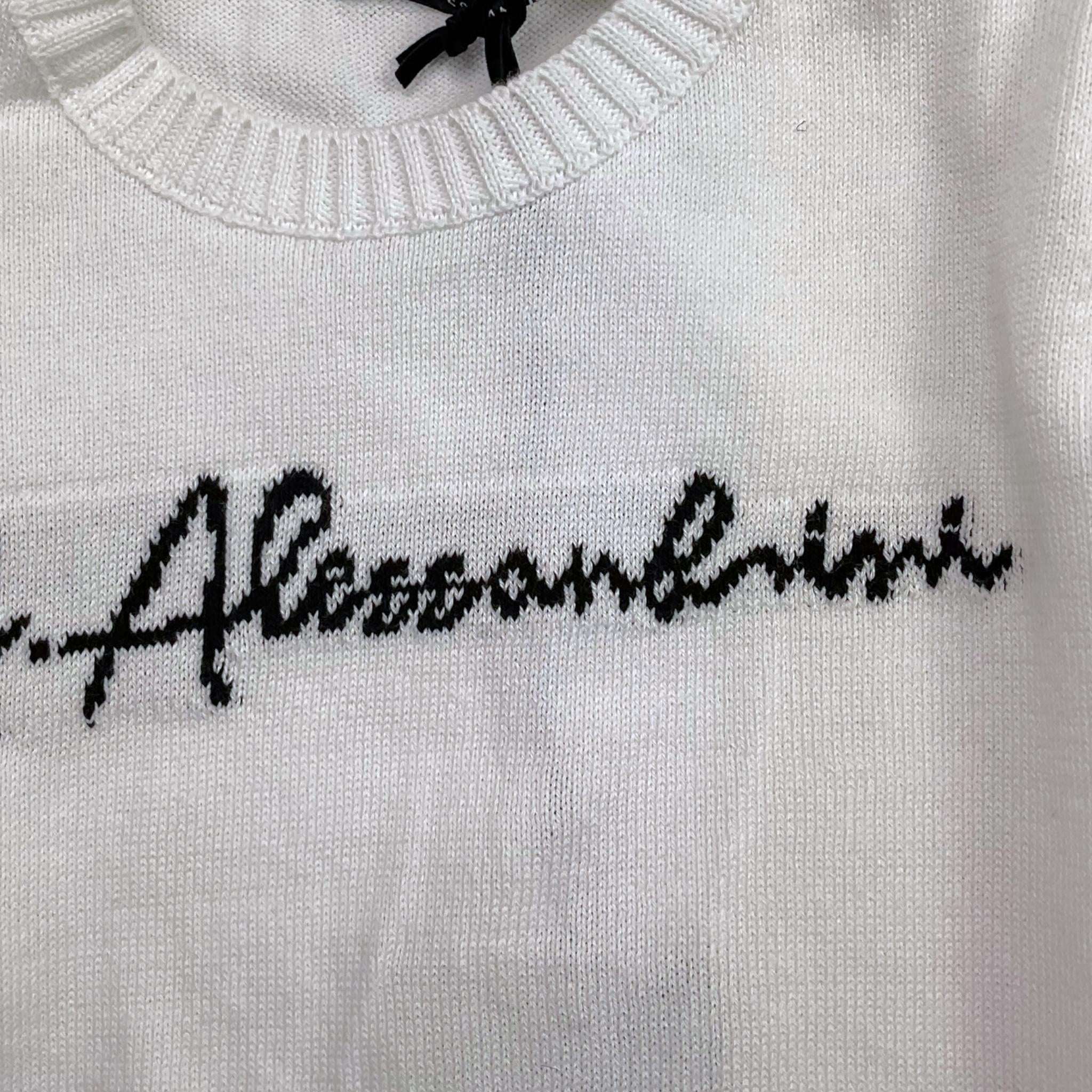 DANIELE ALESSANDRINI maglia girocollo tinta unita con stampa Bianco per Neonato 1291W00040 BIANCO DANIELE ALESSANDRINI 