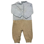 LE BEBE' tutina in maglia bicolore cn ricami orsi Azzurro/beige per Neonato LBB5102 AZZURRO/BEIGE LE BEBE' 
