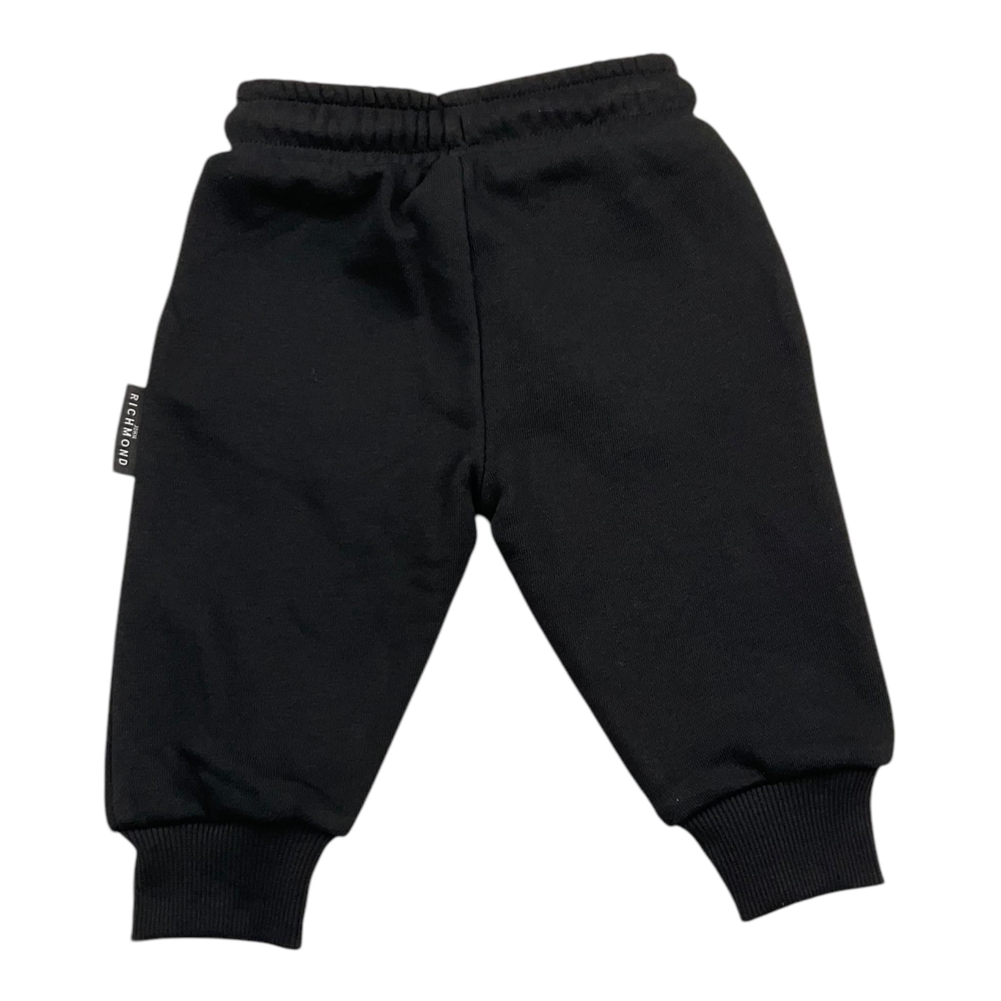 JOHN RICHMOND pantalone tuta tinta unita con logo Nero per Neonato RIA25014PA NERO JOHN RICHMOND 
