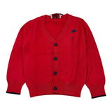 Cesare Paciotti Einfarbige Strickjacke mit Knöpfen Rot für Neugeborene