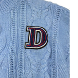 DONDUP maglia girocollo tinta unita con stampa Azzurro per Bambina DFMA019 AZZURRO DONDUP 