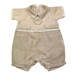 La Sartoria Dei Piccoli Pagliaccetto Bicolore con Stampa per Neonato LP005 BEIGE LA SARTORIA DEI PICCOLI 