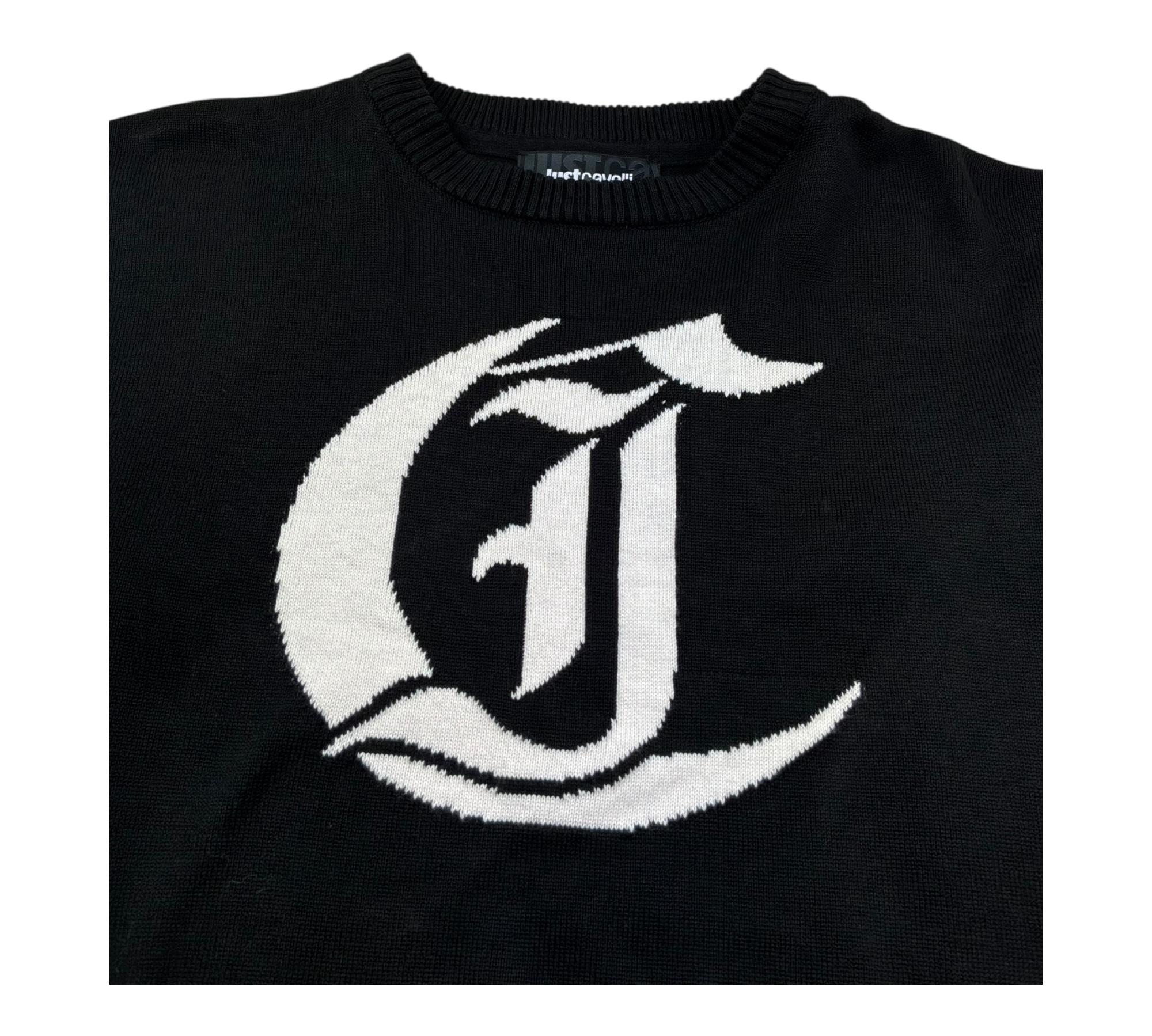 Just Cavalli Maglia Girocollo Tinta Unita con Stampa per Bambina JBP16024MA NERO JUST CAVALLI 