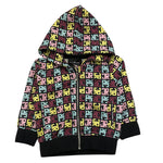 JOHN RICHMOND felpa cn zip e cappuccio fantasia logo Nero per Neonata RIA25069FE NERO JOHN RICHMOND 