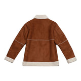DONDUP montone tinta unita con pelliccia Tabacco per Bambino DMGB012X TABACCO DONDUP 