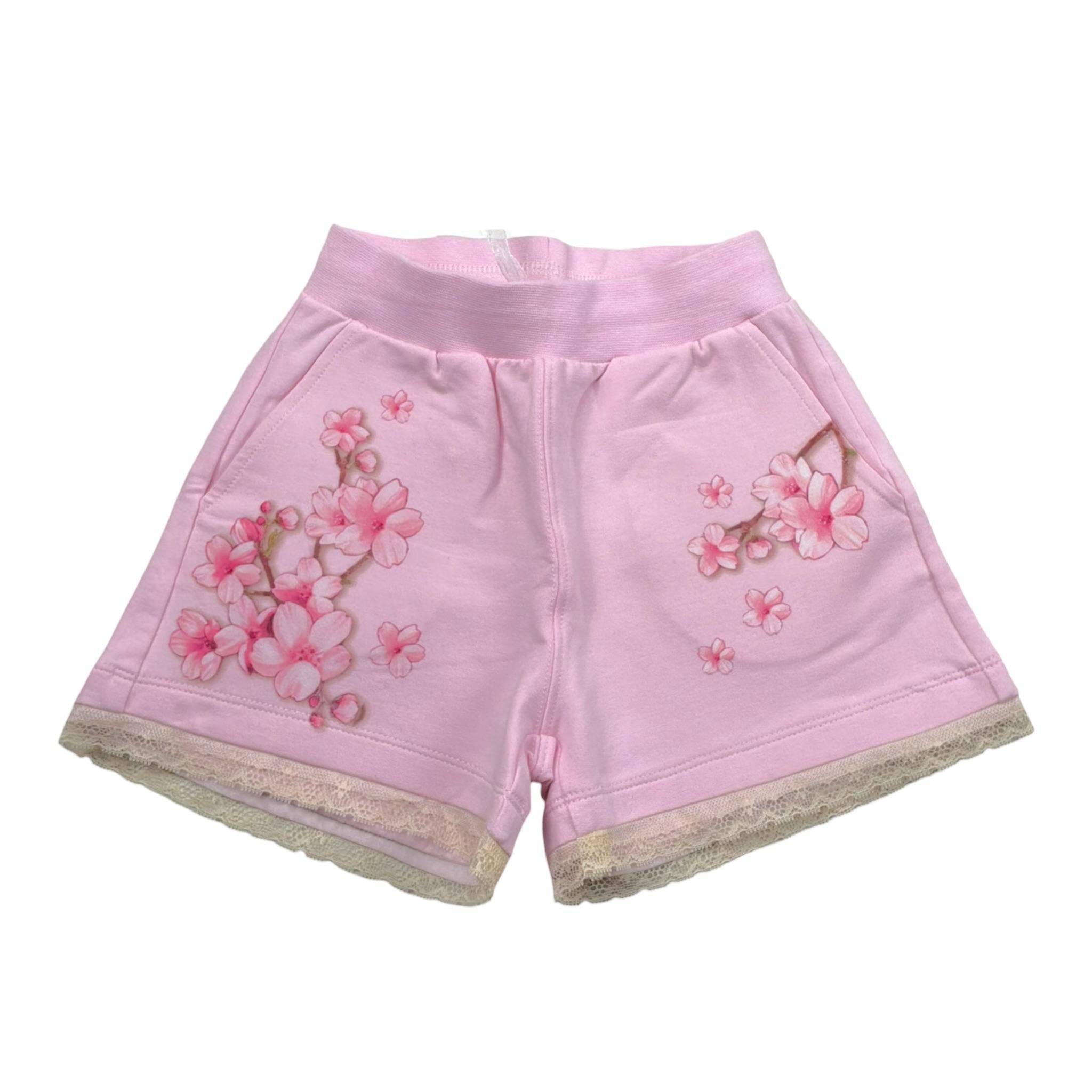 Monnalisa Short Tinta Unita con Stampa per Bambina 19E404 ROSA MONNALISA 