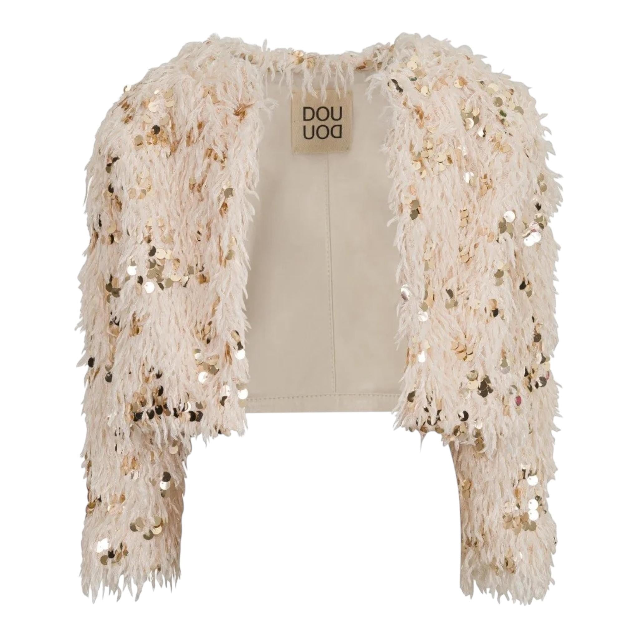 Dou Dou giubbino Tinta Unita con Paillettes per Bambina DQ2A44 ORO DOU DOU 