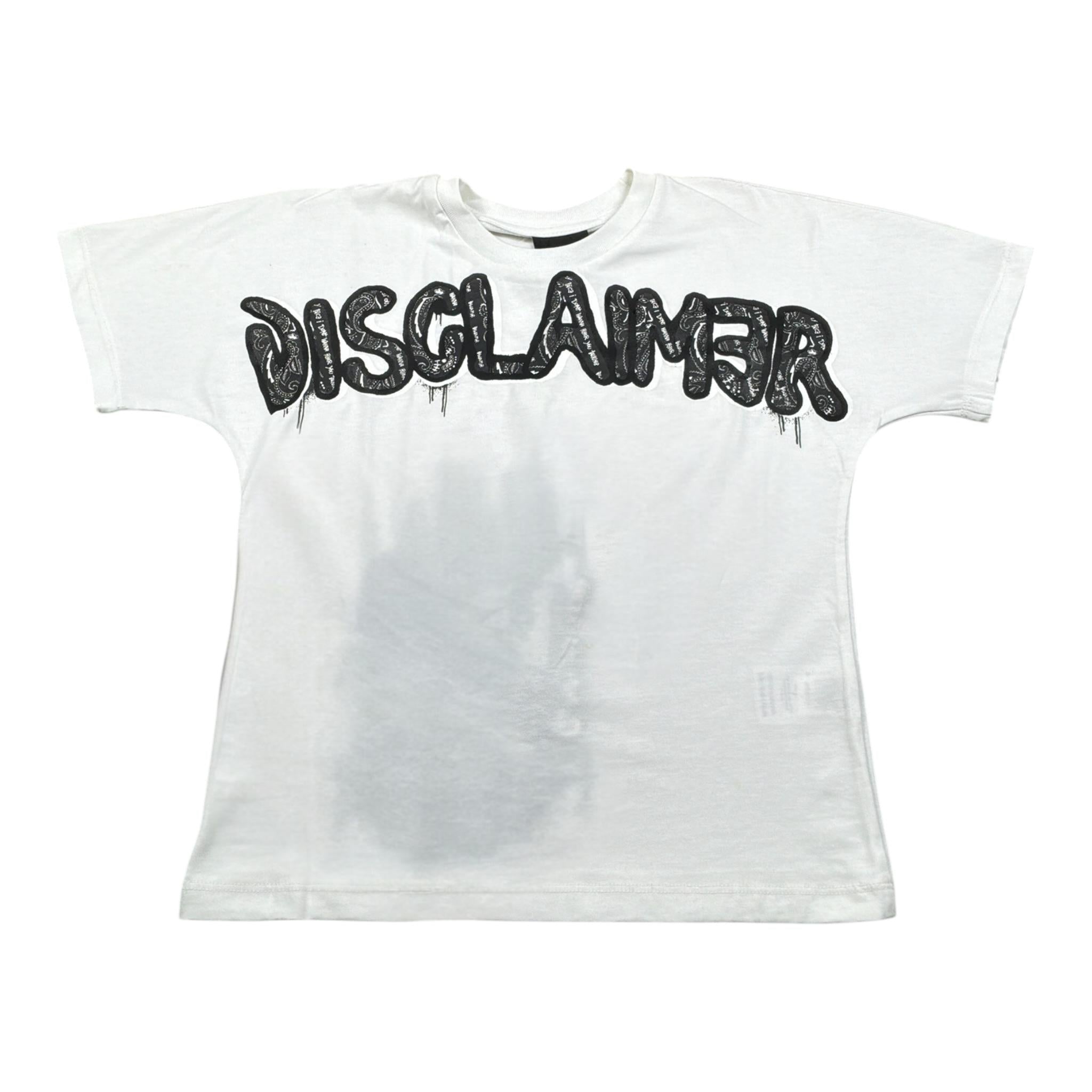 Disclaimer T-Shirt Girocollo tinta unita con Stampa Bianco per Bambino 23EDK53820 BIANCO DISCLAIMER 
