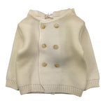 NINNAOH cardigan tinta unita con cappuccio Panna per Neonato I20361 PANNA NINNAOH 