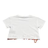 Just Cavalli T-Shirt Modello Crop Tinta Unita con Stampa per Bambina JGP26084TS BIANCO JUST CAVALLI 