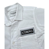 Iceberg Camicia Mezza Manica Tinta Unita con Logo per Neonato CMICE5111BXX BIANCO ICEBERG 