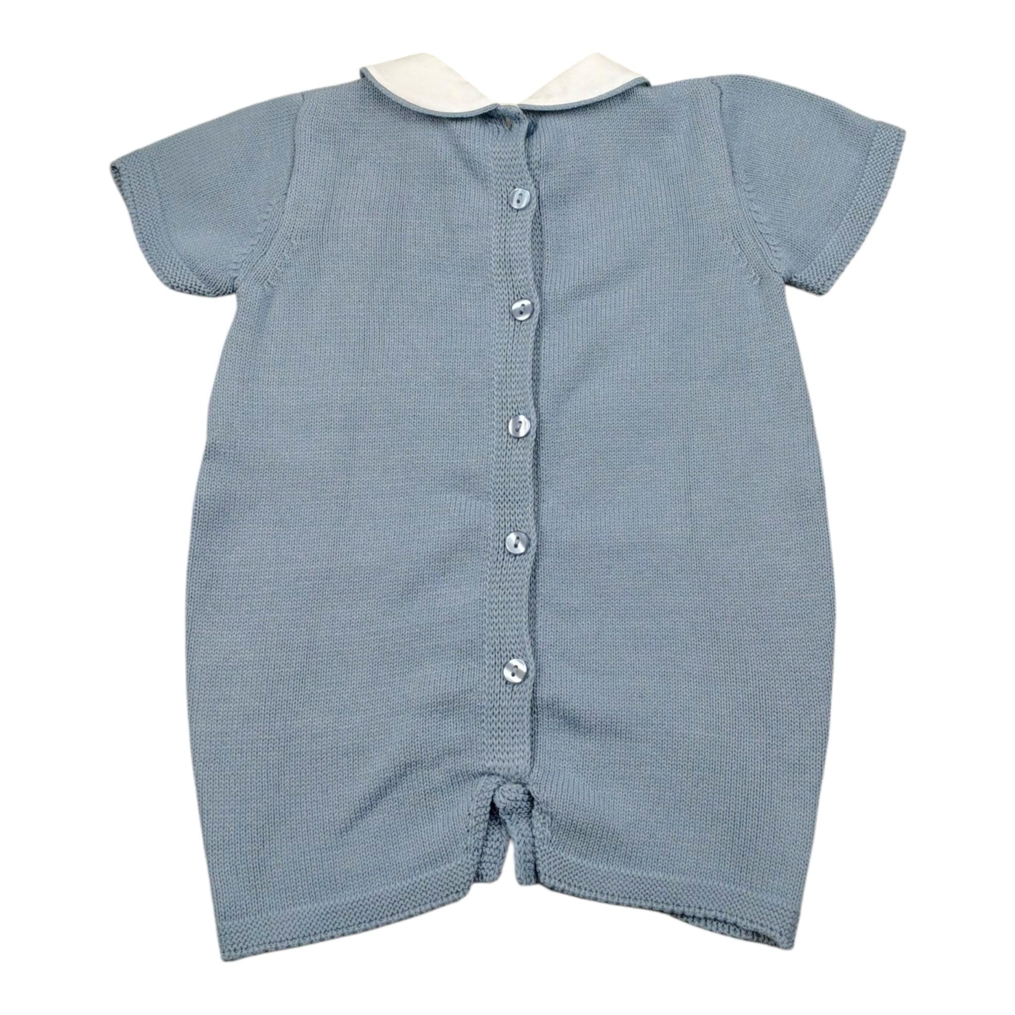 Le Coconne Pagliaccetto Tinta Unita con Colletto per Neonato LCN2567 AZZURRO LE COCONNE 