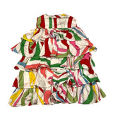 Emilio Pucci Abito Giromanica Stampa Fantasia Con Balze Multicolor Per Bambina