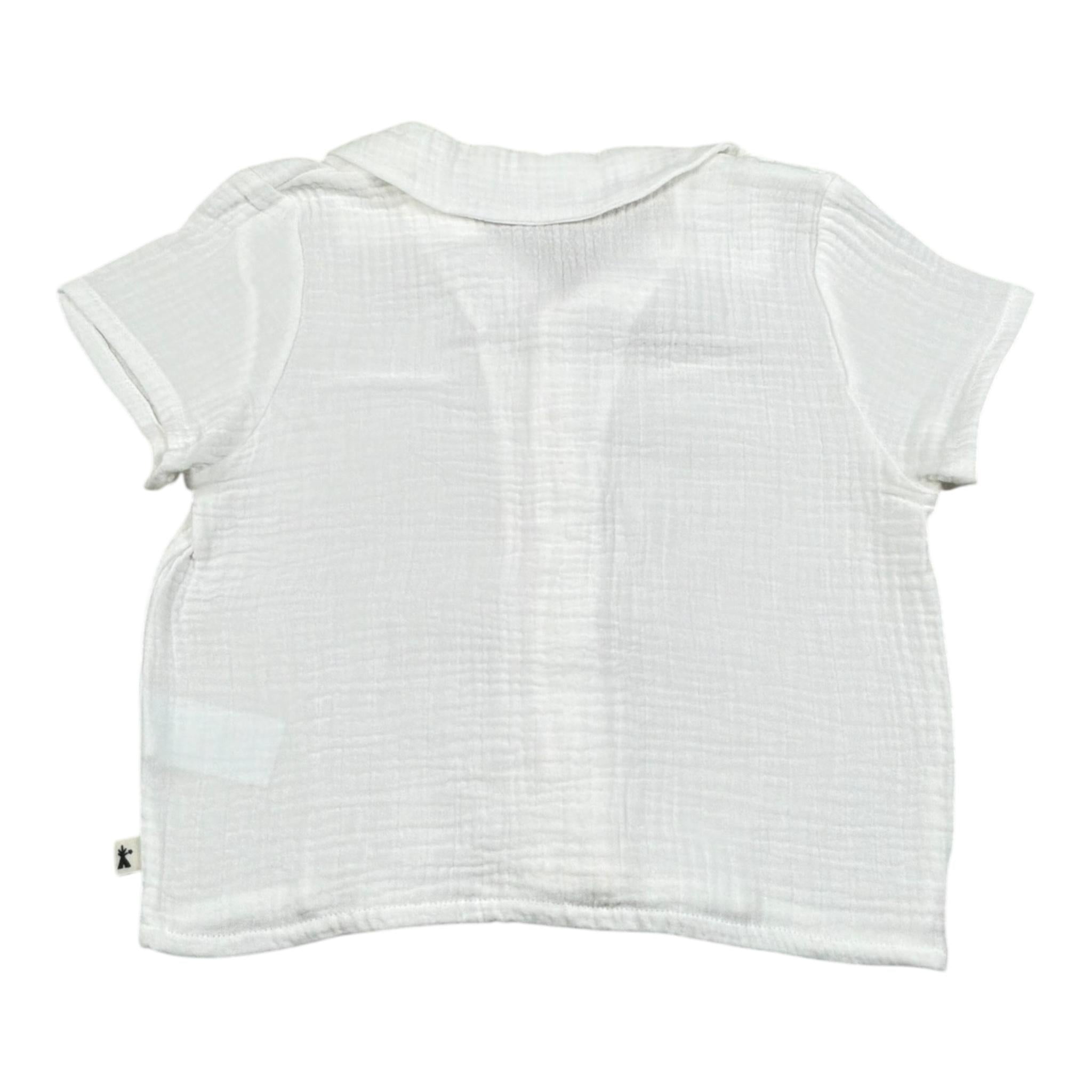 Petit Indi Camicia Mezza Manica Tinta Unita per Bambino SS25BK7314X BIANCO PETIT INDI 