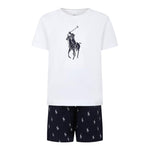 Ralph Lauren Completo 2 Pezzi Pigiama T-Shirt-Bermuda  per Bambino 9P0141 BIANCO RALPH LAUREN 