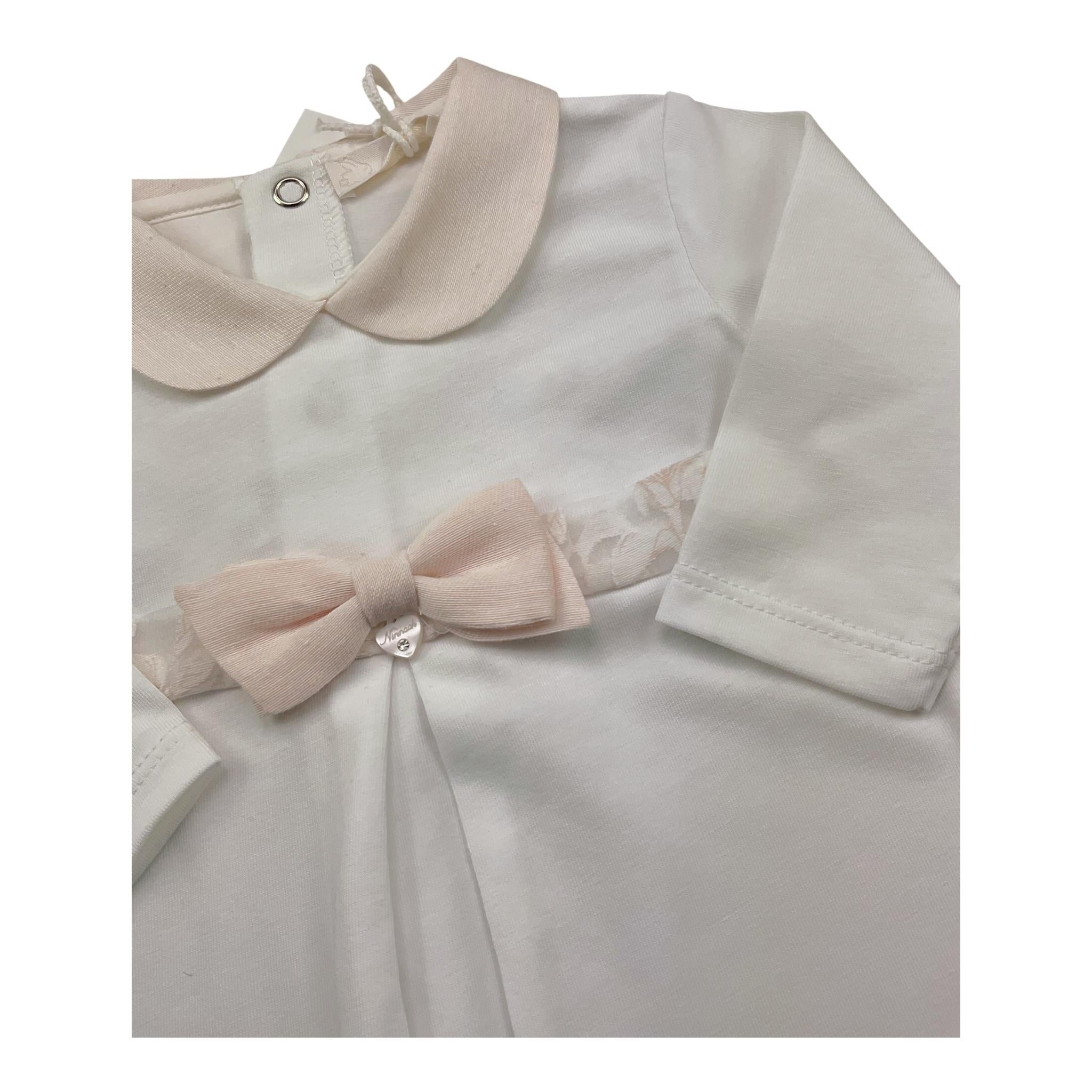 Ninnaoh Tutina Tinta Unita con Applicazioni per Neonata E25T1 BIANCO NINNAOH 