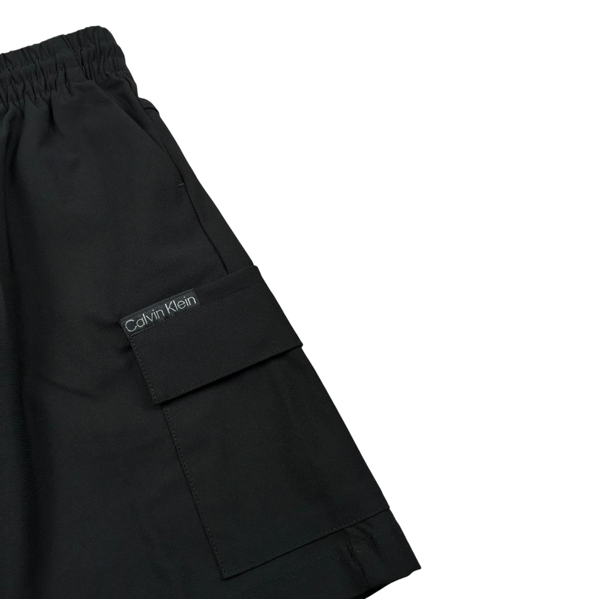 Calvin Klein Bermuda Tinta Unita con Elastico In Vita per Bambino IB0IB02512X NERO CALVIN KLEIN 